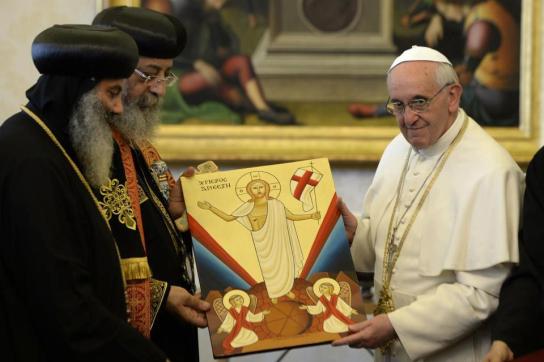 Coptic_Pope_visits_Vatican_Pope
