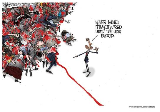 Cartoon Ramirez Obama Red Line